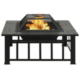 Garden Fire Pit with Poker 81x81x47 cm XXL Steel