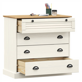 Chest of Drawers VIGO White 80x40x76 cm Solid Wood Pine