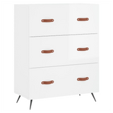 Chest of Drawers High Gloss White 69.5x34x90 cm Engineered Wood