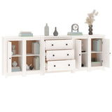 Sideboard White 230x35x80 cm Solid Wood Pine