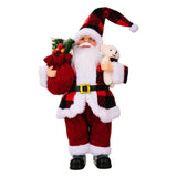 2024 Christmas Santa Claus Toy With Gift Bag Stand Santa Claus Decor Resin Mini Holding Presents Home Navidad Party Ornaments