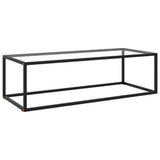 Coffee Table Black with Tempered Glass 60x60x35 cm