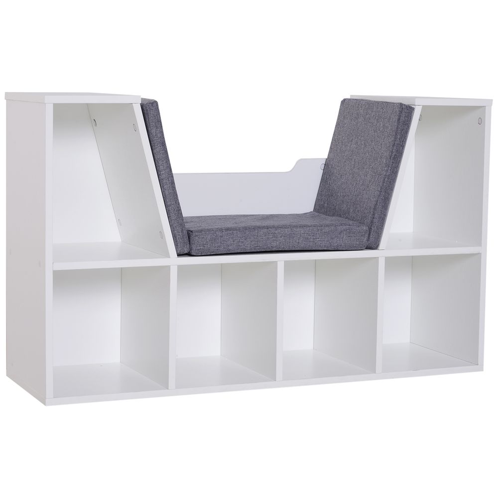 Bookcase Storage W/Particle Board Sponge Linen, 102W x 30D x 61Hcm-White/Grey