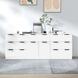 3 Piece Sideboards White Engineered Wood