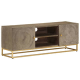 TV Cabinet 110x30x40 cm Solid Wood Mango and Iron