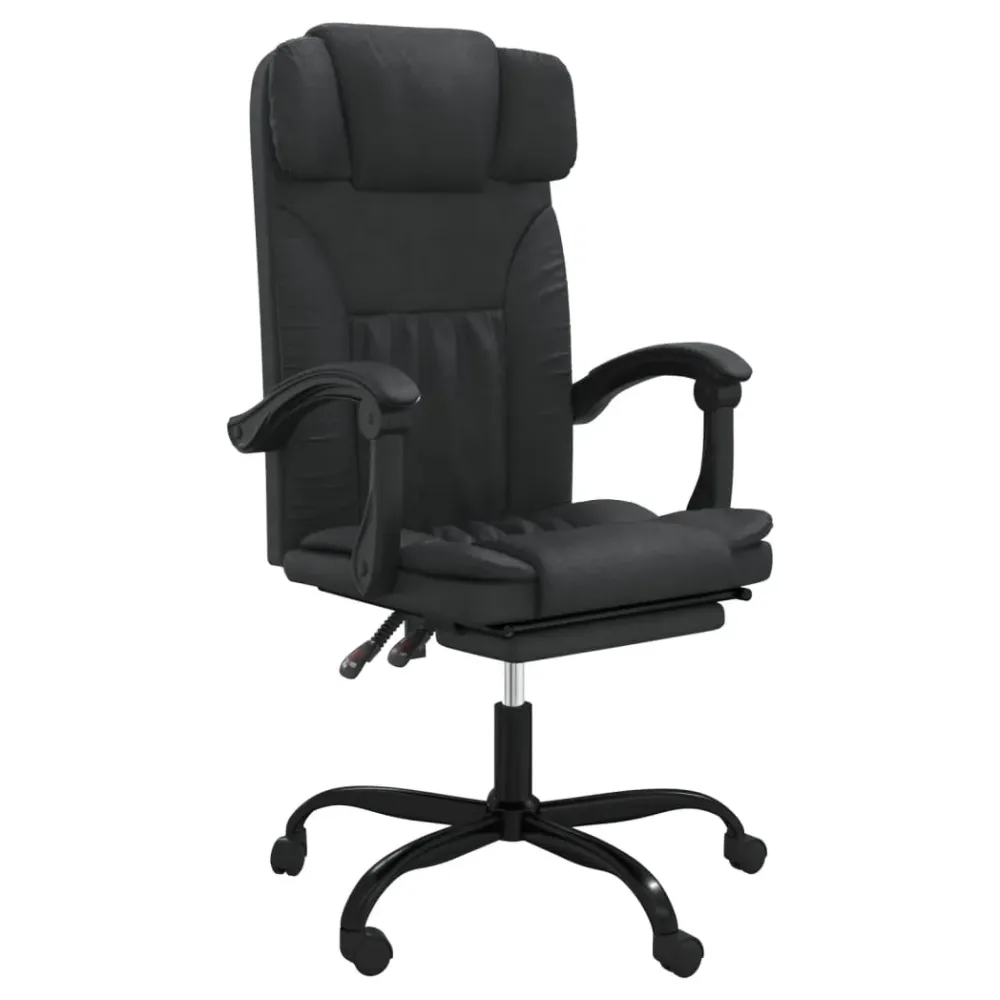 Reclining Office Chair Black Faux Leather