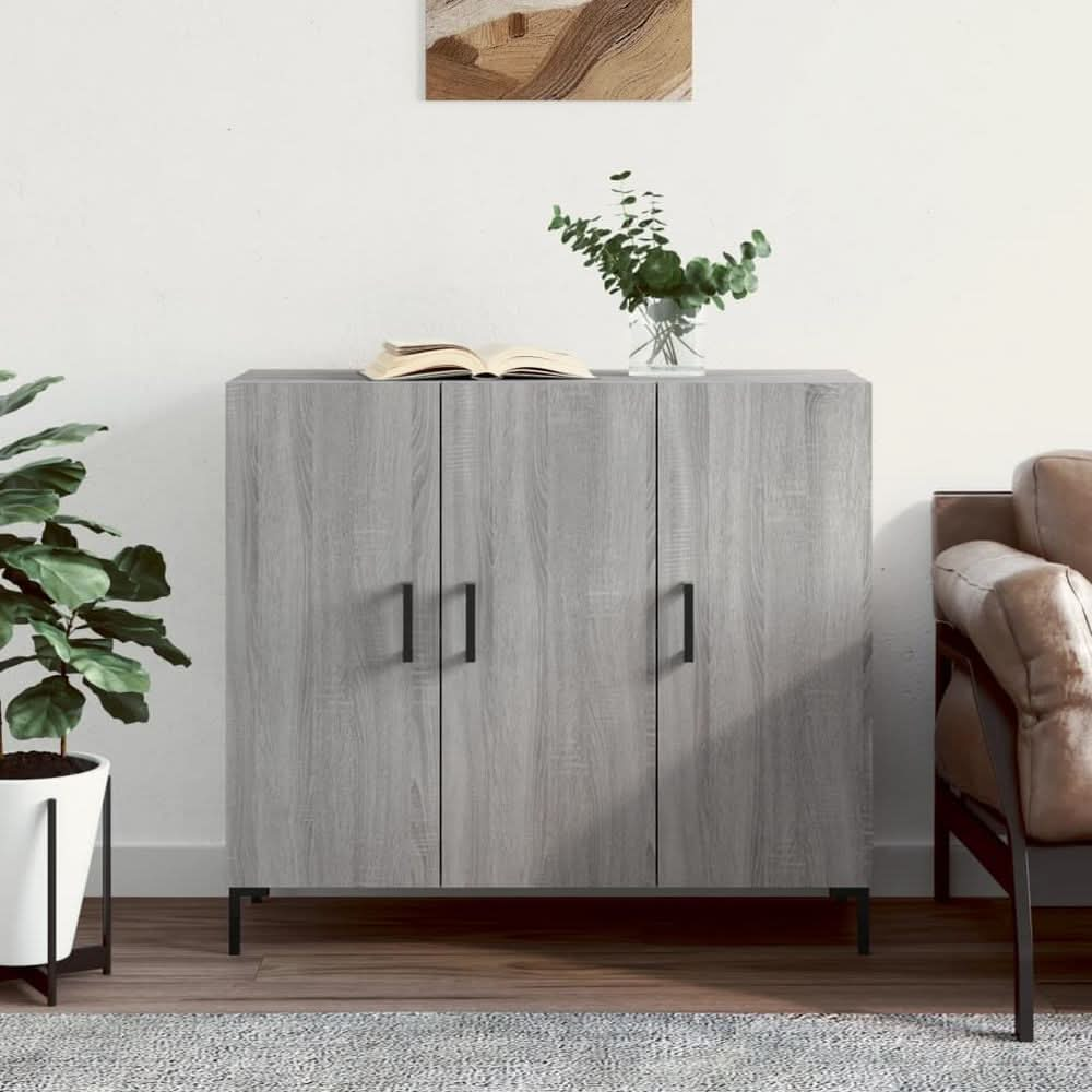 Sideboard Grey Sonoma 90x34x80 cm Engineered Wood