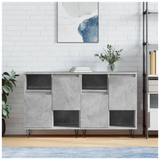 Sideboards 2 pcs Concrete Grey Engineered Wood