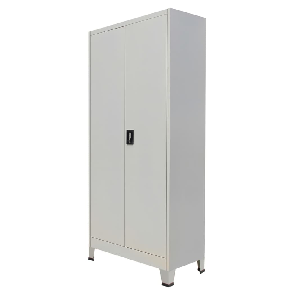 Office Cabinet with 2 Doors Steel 90x40x180cm Grey