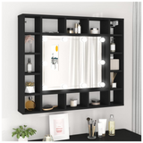 LED Mirror Cabinet Black 91x15x76.5 cm