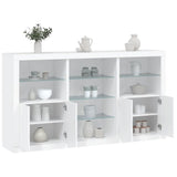 Sideboard with LED Lights White 181.5x37x100 cm