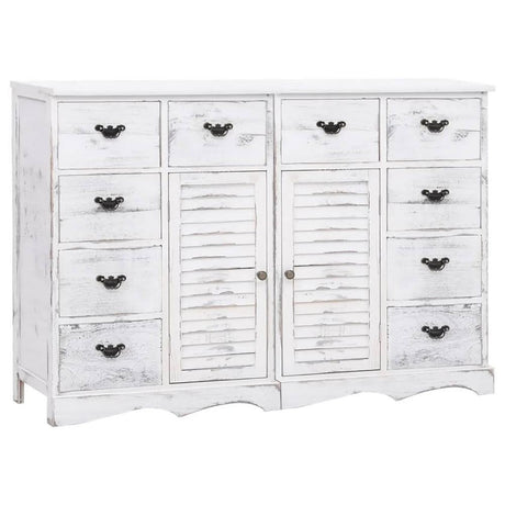 Sideboard with 10 Drawers Grey 113x30x79 cm Wood