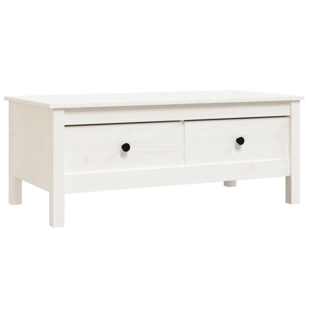 Coffee Table White 100x50x40 cm Solid Wood Pine